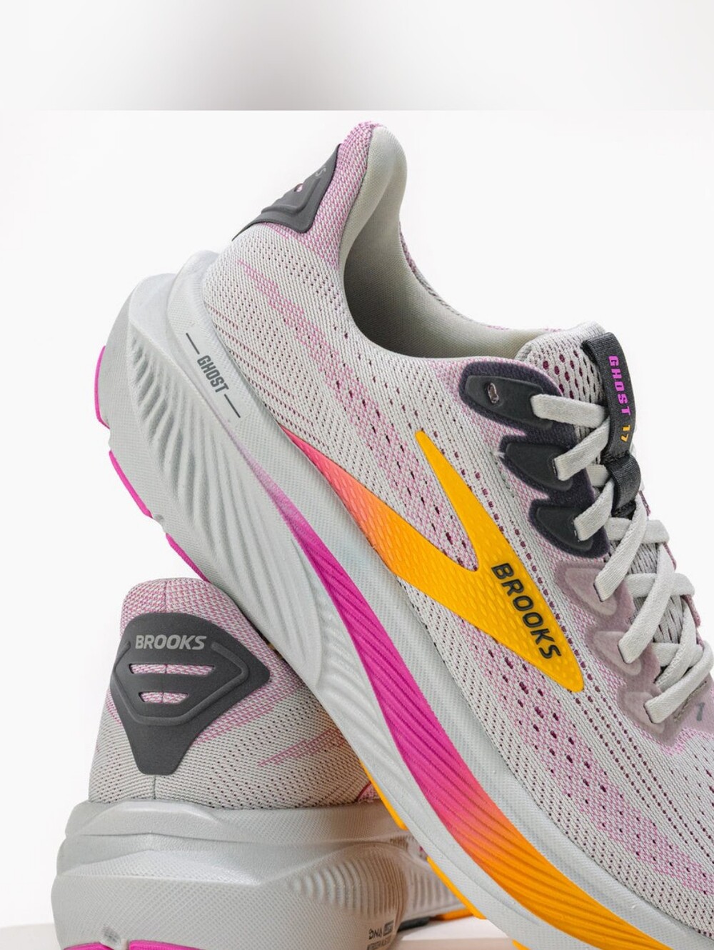 Brooks GHOST 17 Running Sneakers  Apricot, Oyster, + Pink Womens 9.5